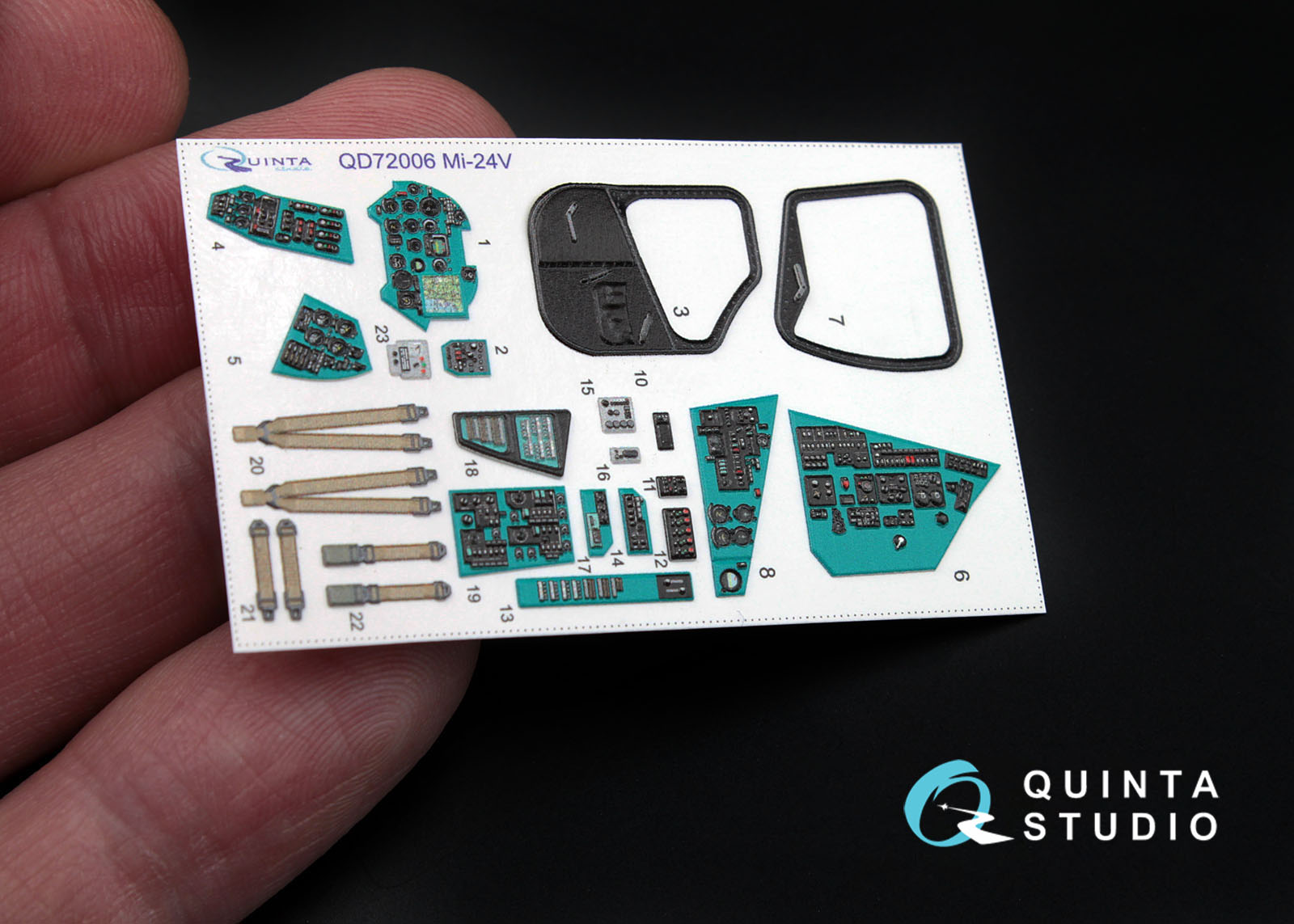 QD72006 3D Декаль интерьера кабины Ми-24В (для модели Звезда)