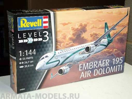 04884 Пассажирский самолет Embraer 195 авиакомпании AIR DOLOMITI Revell