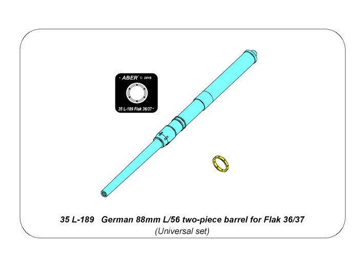 ABR-35-L-189  Дополнения для  German 88mm L/56 two-piece barrel for Flak 36 and Flak 37 универсальный набор 1/35