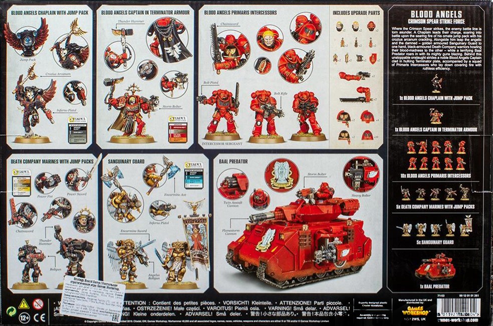 71-53GW Набор Кровавые Ангелы. Ударный отряд Багрового Копья (Blood Angels. Crimson Spear Strike Force)