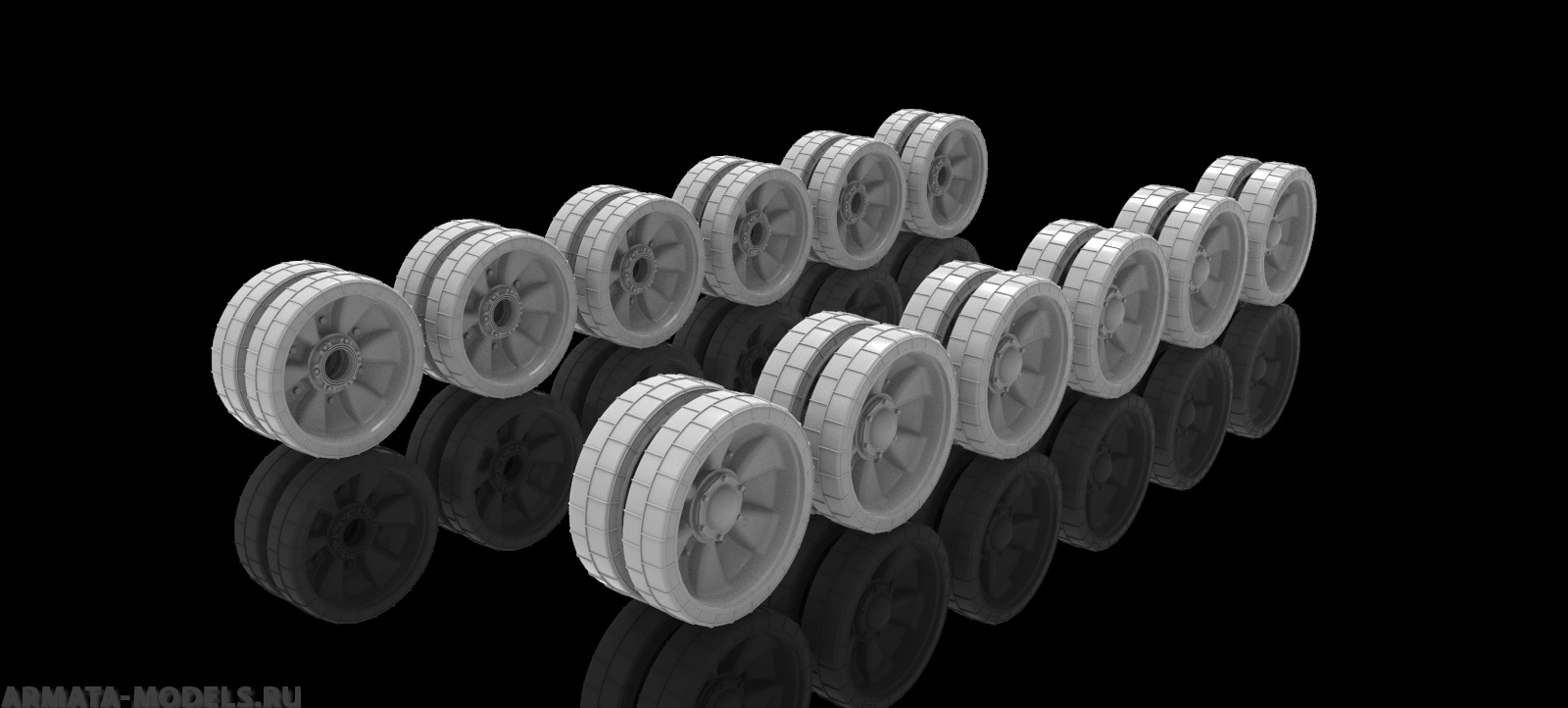 AM3558 Набор новых опорных катков, для Т-90, Т-72Б3М (Б4),Т-90МС, БМПТ