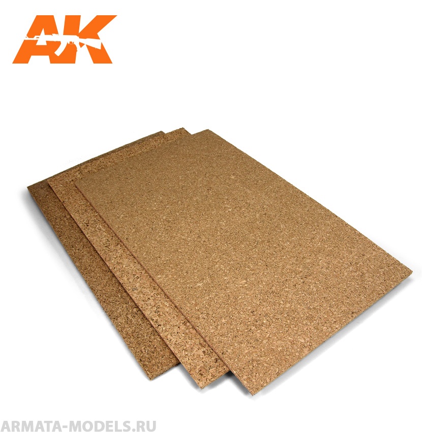 AK8053 Пробковый лист CORCK SHEET - COARSE GRAINED - 200 x 300 x 2mm (2 SHEETS)
