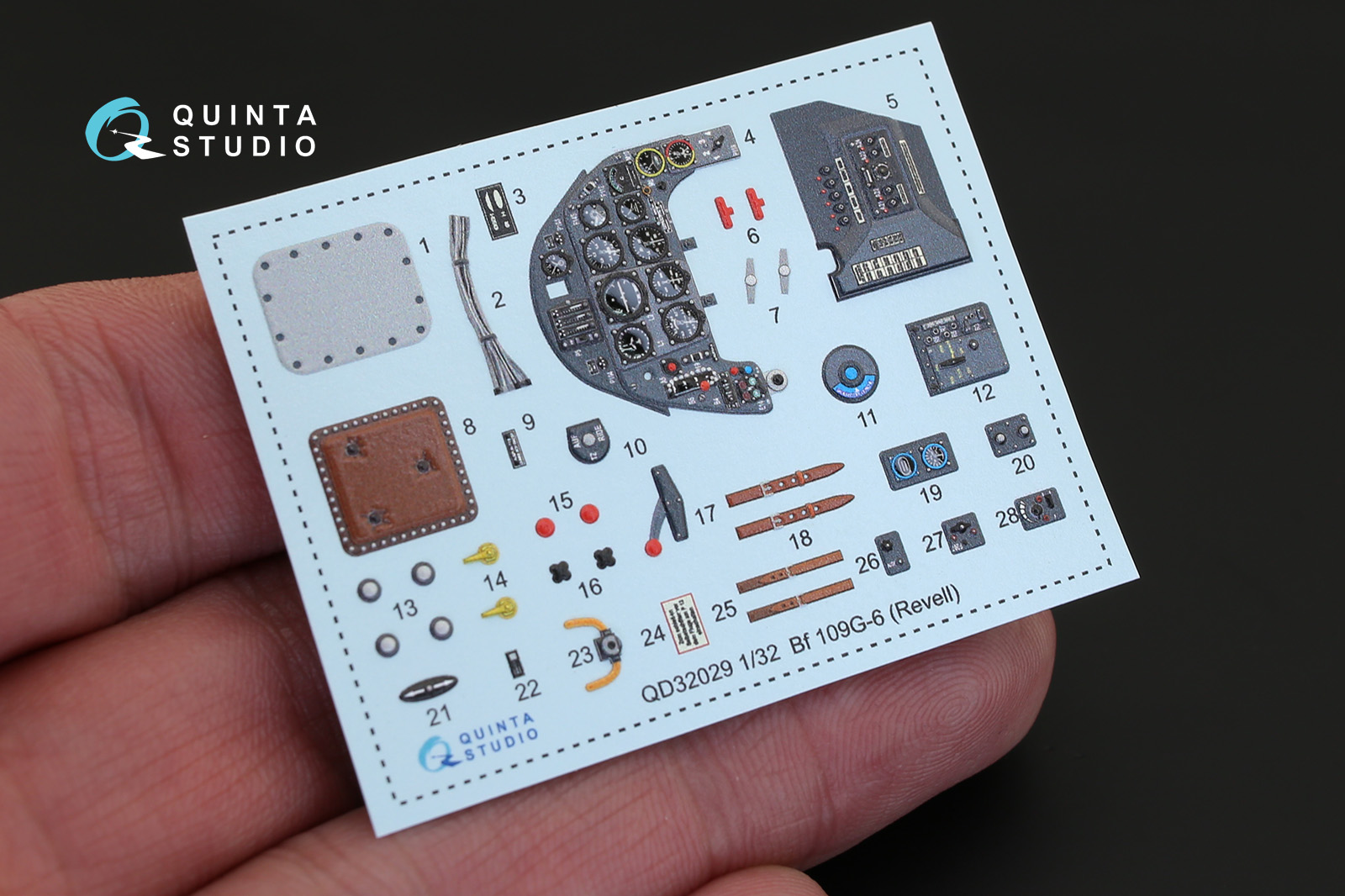 QD32029 1/32 3D Декаль интерьера кабины Bf 109G-6 (для модели Revell) Quinta Studio