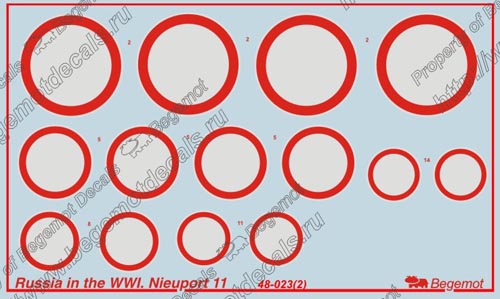 48023 Декаль Ньюпор-11 в ПМВ