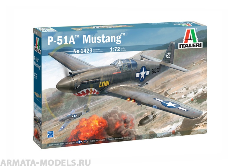 1423ИТ Самолет P-51A Мустанг (10013160/011122/3526709, ИТАЛИЯ) Italeri