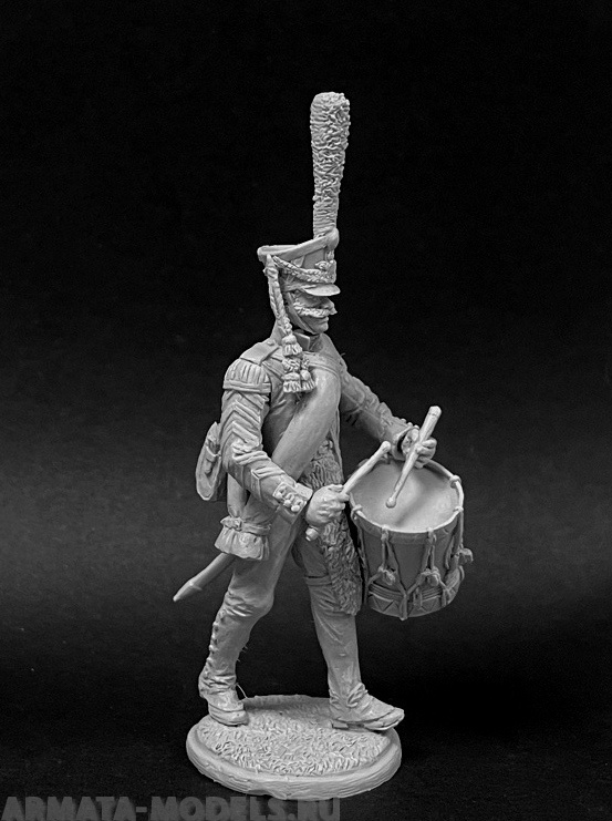 CHM-54252. Барабанщик гренадерских полков и рот (2 варианта головы), Россия 1812-14 гг. 54 мм. Материал - смола. Chronos Miniatures