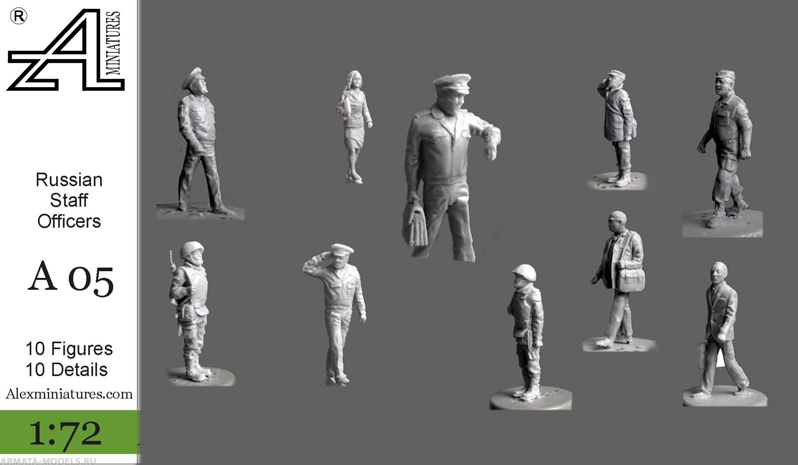 А05 Российские офицеры штаба, 1:72 Alex miniatures