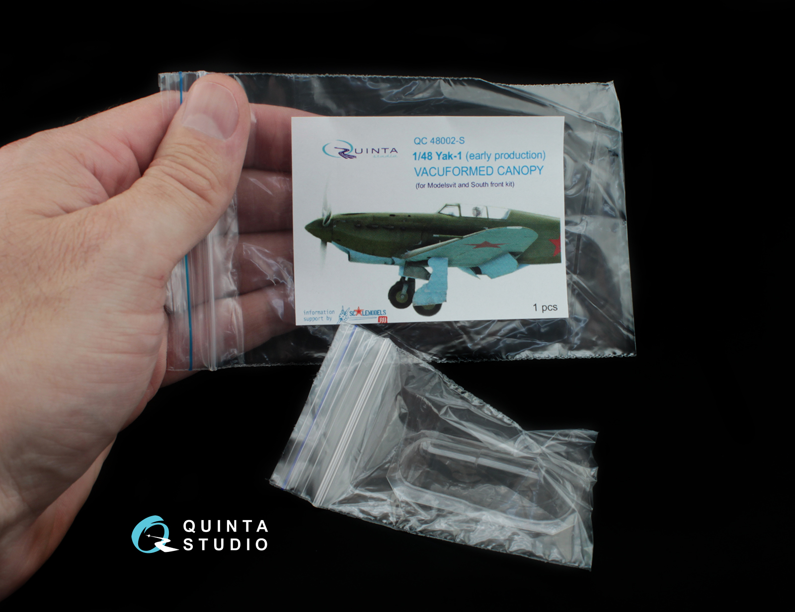 QC48002S Набор остекления Як-1 (ранние серии) (для модели Моделсвит/ЮФ), 1 шт