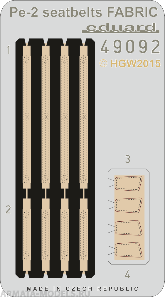 49092ED Комплект фототравления  Pe-2 seatbelts FABRIC