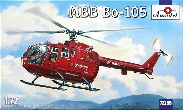 АМ72255 Вертолет Bo-105 санитарный Amodel