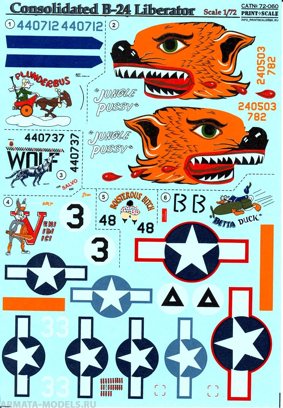 PS72-060 Декаль B-24 Liberator
