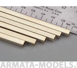 KS8266 Прямоугольная латунная трубка 4х8 мм, 1 шт