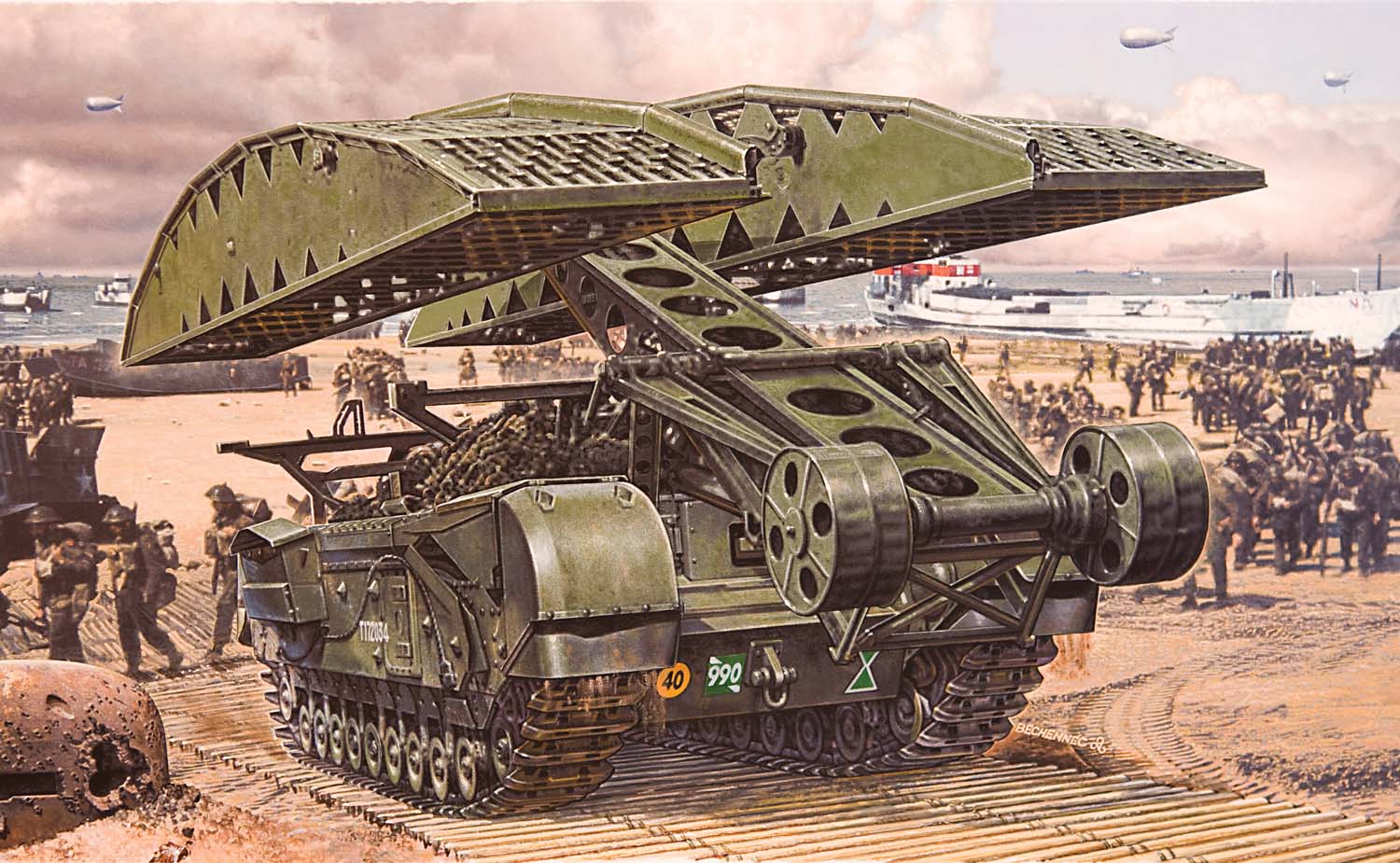 A04301V Сборная модель инженерного танка  Churchill Bridge Layer Airfix