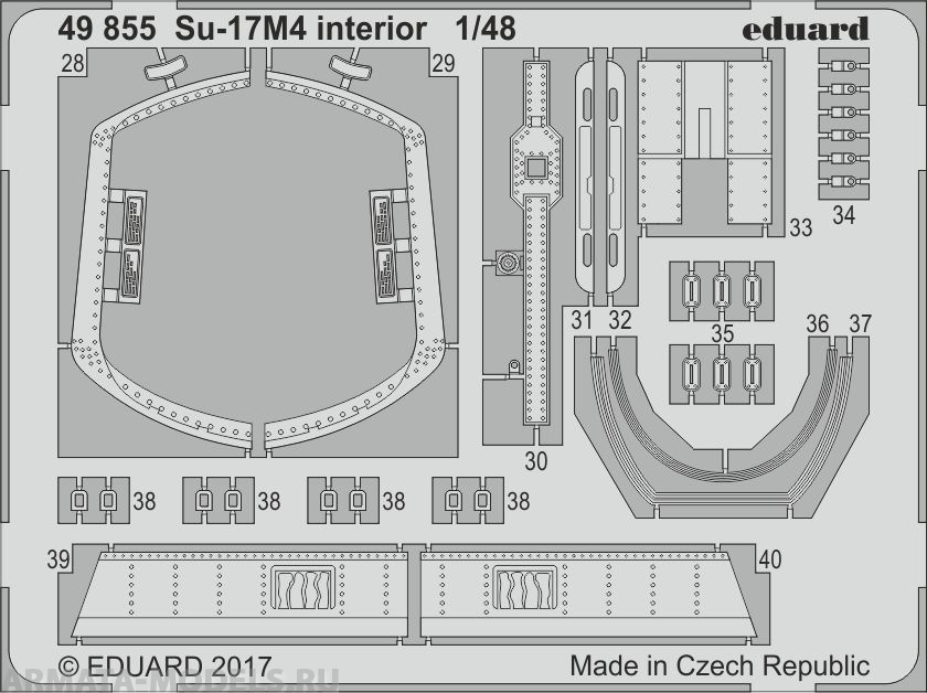 49855 Фототравление для Su-17M4  interior for Hobby Boss (Eduard) 
