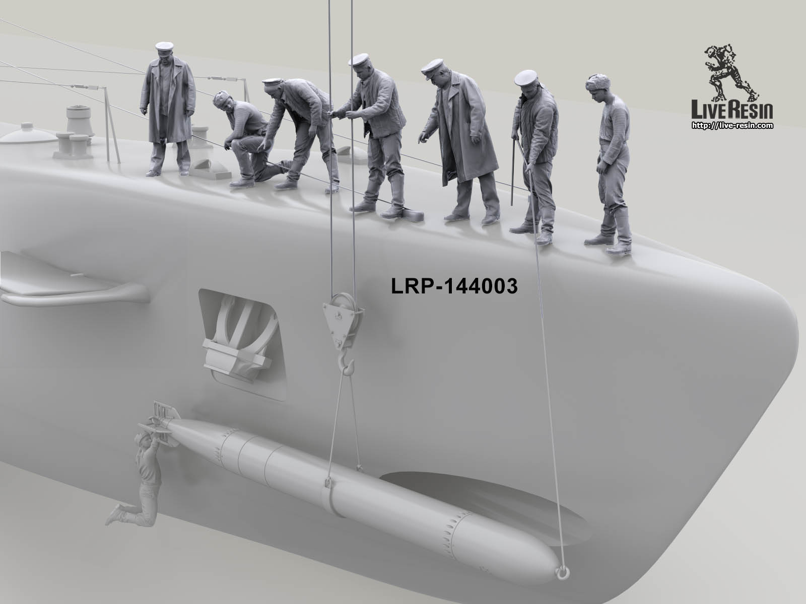 LRP144003 Моряки подводники. Погрузка торпеды, семь фигур