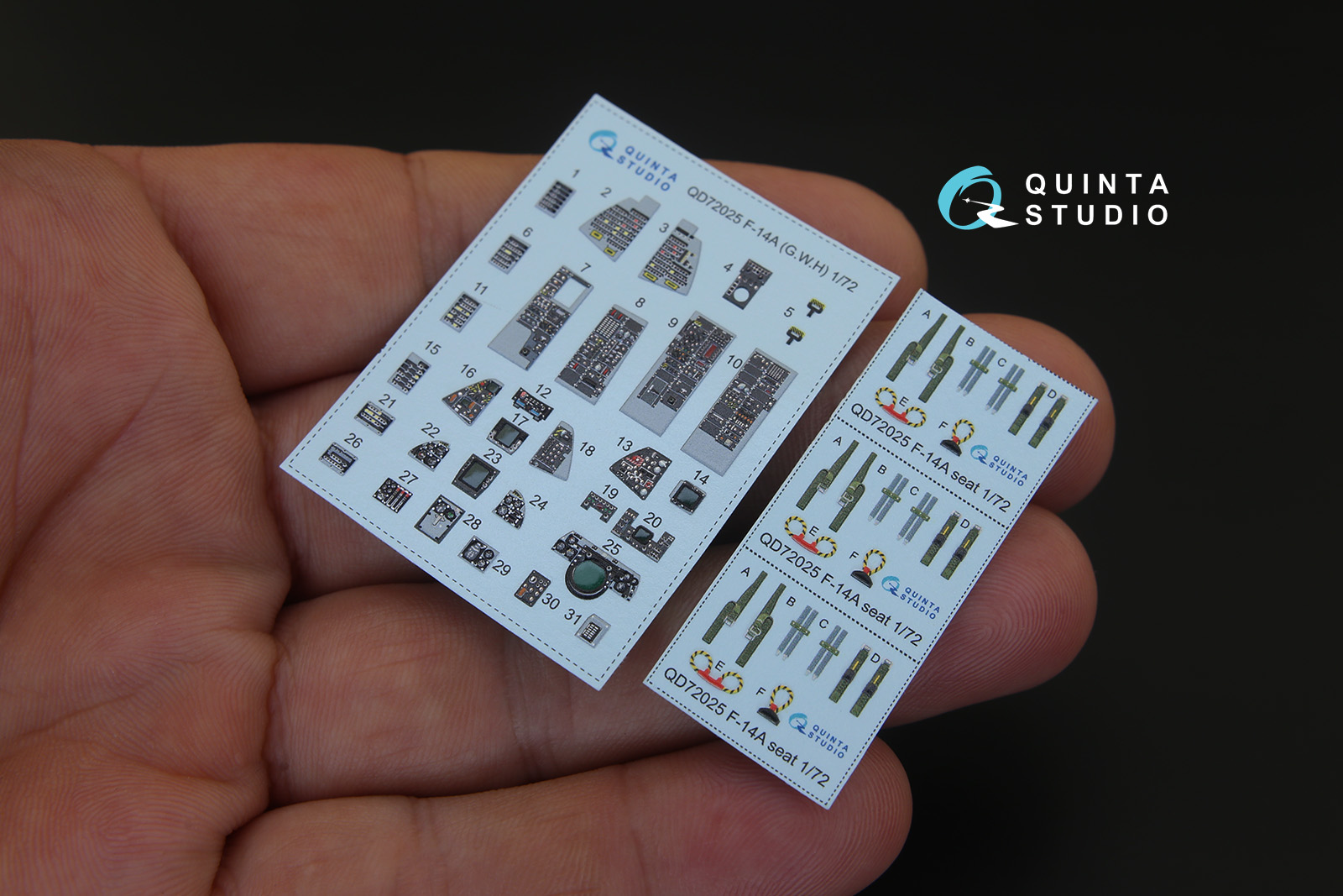 QD72025 3D Декаль интерьера кабины F-14A(для модели GWH)