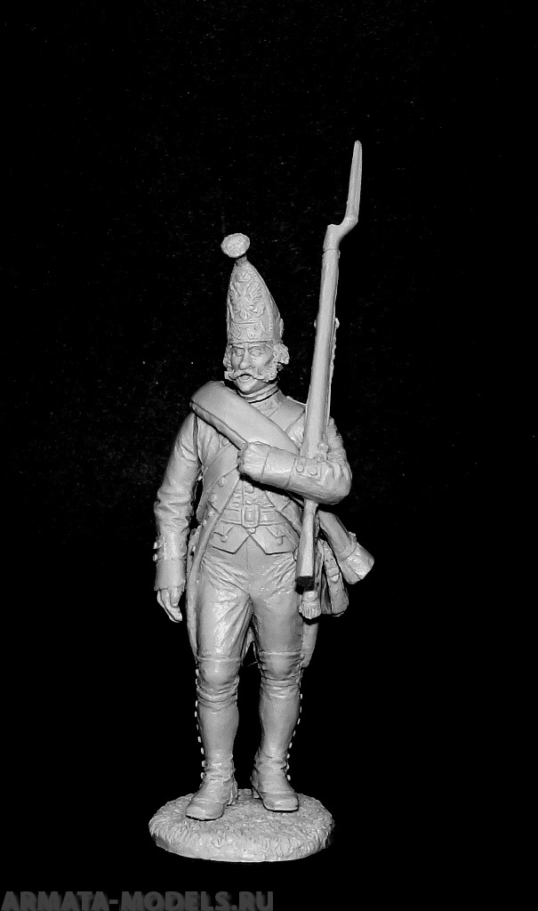 CHM-54203. Рядовой гренадерских (или фузелерных) полков и рот, Россия 1799 г. 54 мм. Материал - смола. Chronos Miniatures