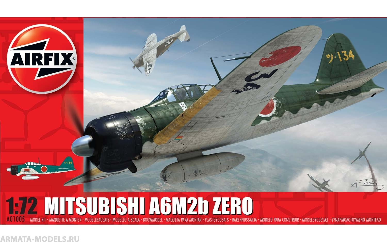 A01005 Сборная модель Самолета Mitsubishi A6M2b Zero Airfix