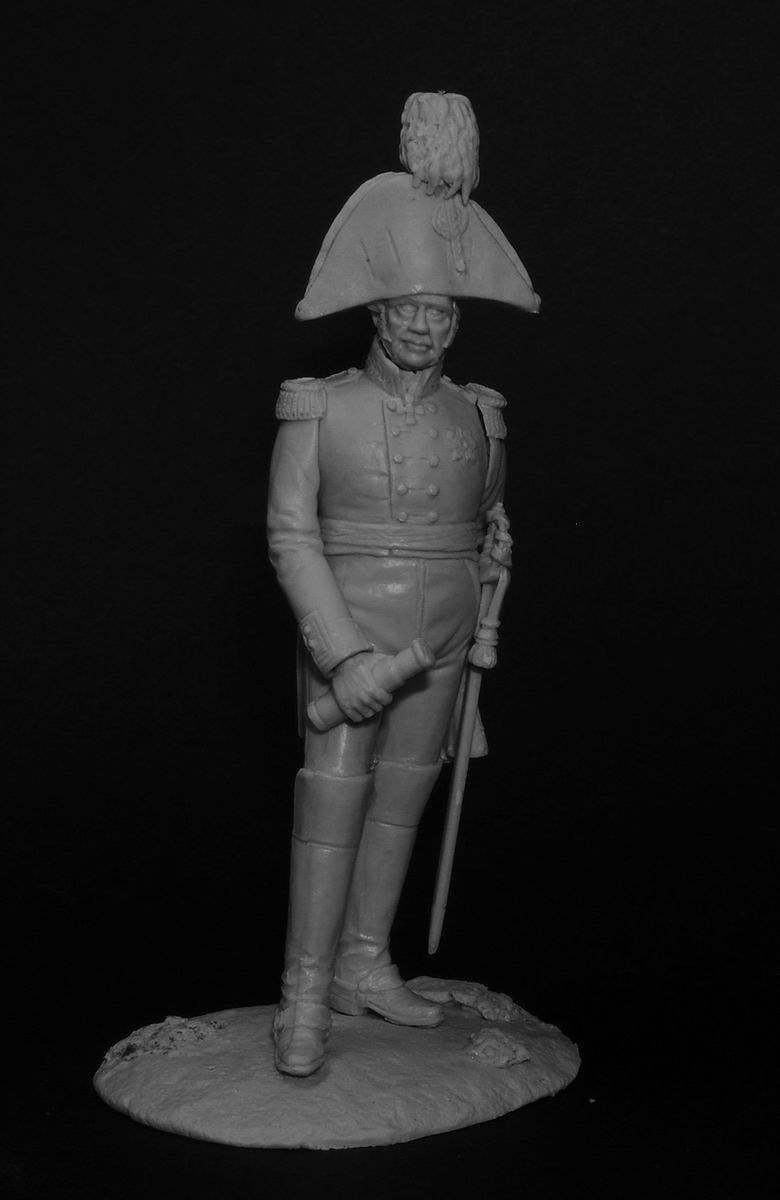 CHM-54044(М). Русский генерал, 1812-14 гг. 54 mm. Материал – белый металл. Chronos Miniatures