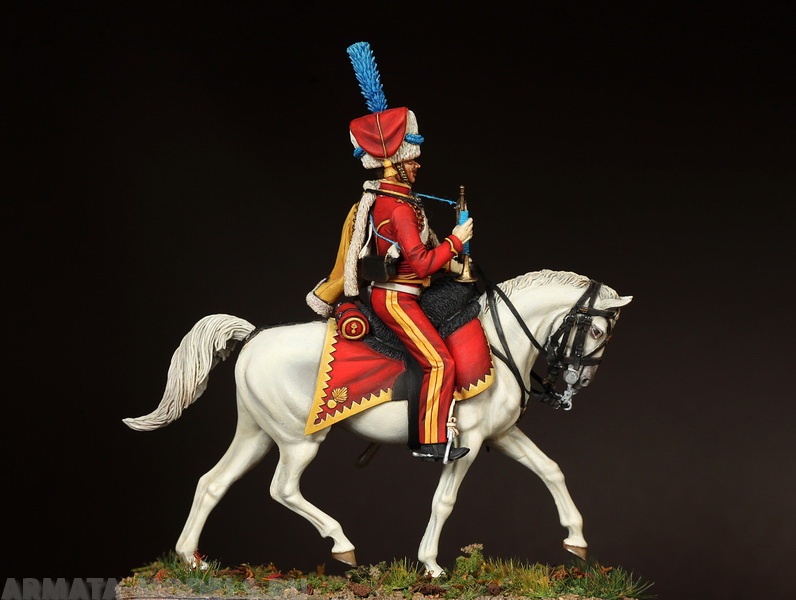 5430SOGA Trumpeter of the elite company 9th hussar regiment. France. 1812-13 years. SOGA Miniatures