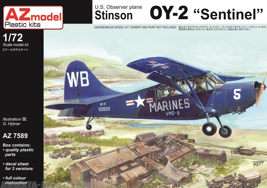 AZ7589 U.S. Observer plane Stinson OY-2 „Sentinel" AZmodel Plastic kits