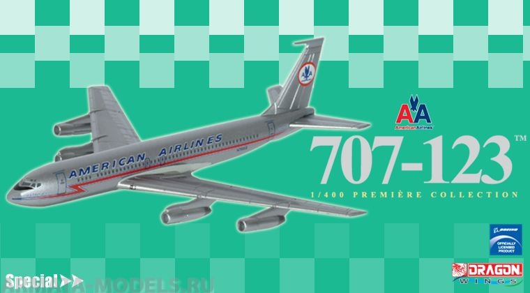 55810Д Самолет в сборе American Airlines 707-123 Dragon