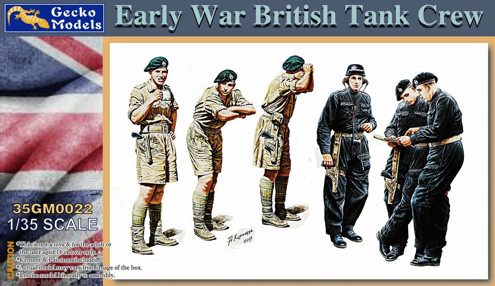 35GM0022 Английский танковый эипаж  Early War British Tank Crew GECKO MODELS