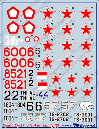 48005 Декаль Сухой Су-27 (2)