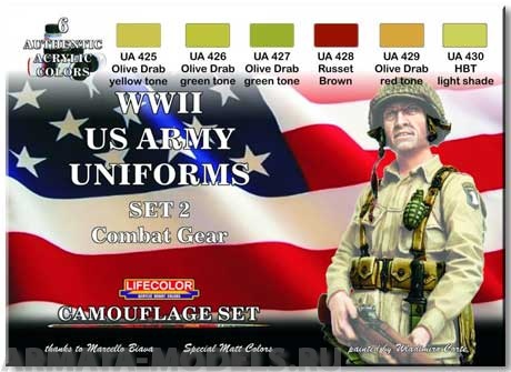 CS18 Набор WWII US ARMY UNIFORMS COLOURS SET 2