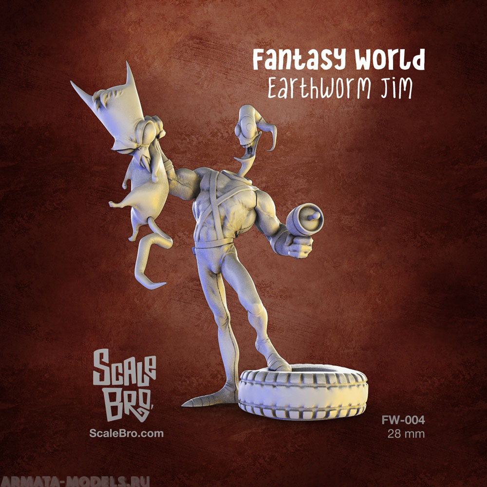 FW-005 Декоративная фигурка из пластика Earthworm Jim ScaleBro