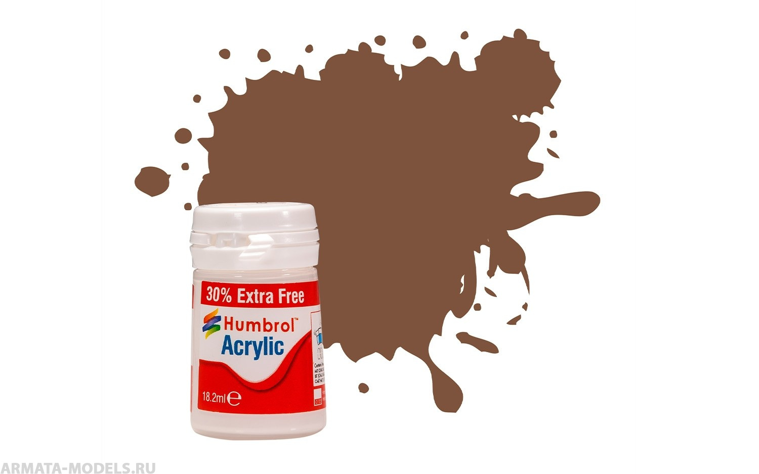 AB0186EP Краска акриловая 186 Brown Matt - 14ml Acrylic Paint - Plus 30%