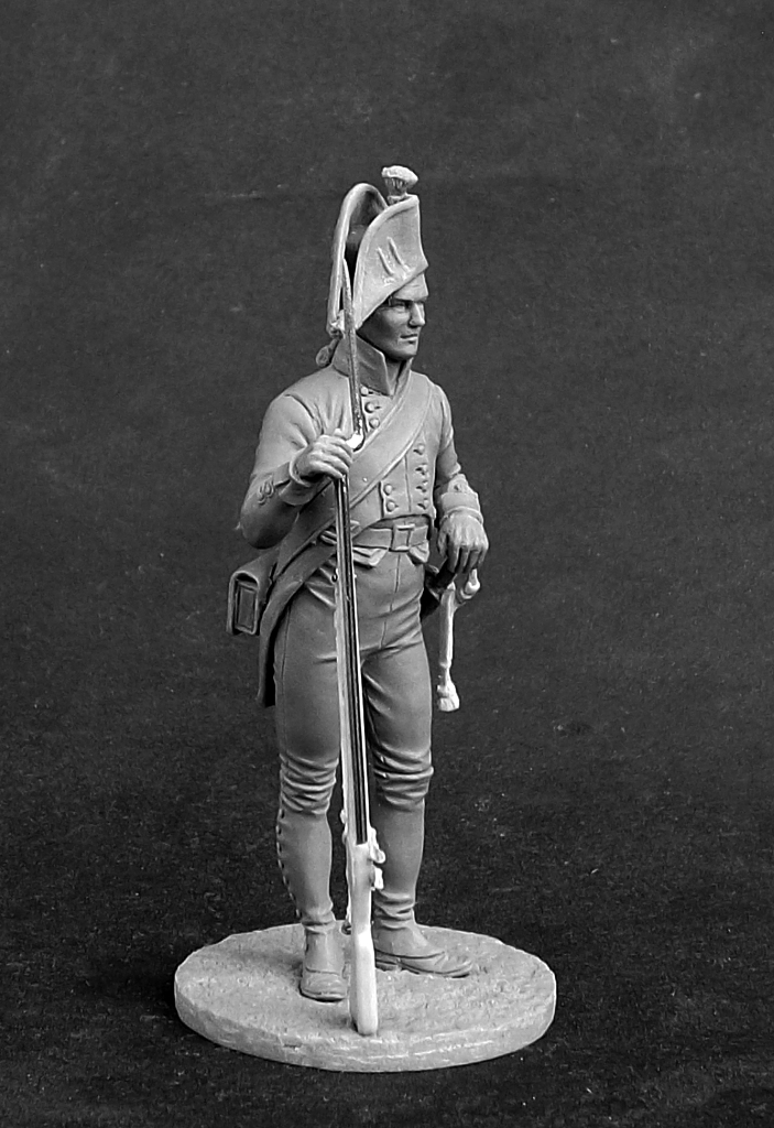 CHM-54216. Мушкетер пехотных полков, Пруссия 1800-07 гг. 54 мм. Материал - смола. Chronos Miniatures