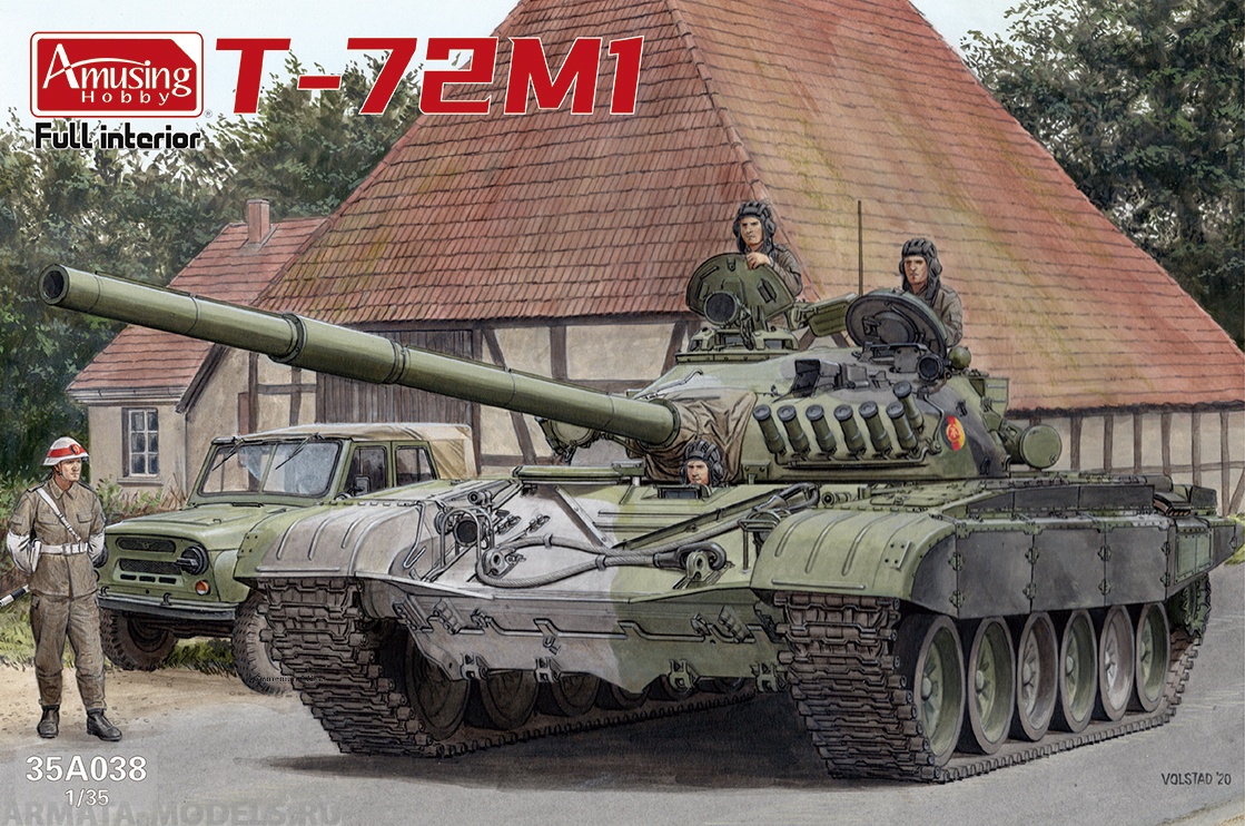 AH35A038 Советский танк Т-72М1 с полным интерьером Amusing Hobby