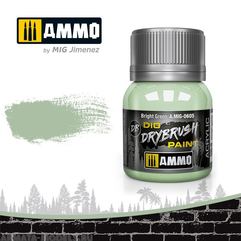 AMIG0605 Ammo Mig Краска акриловая DRYBRUSH  Bright Green
