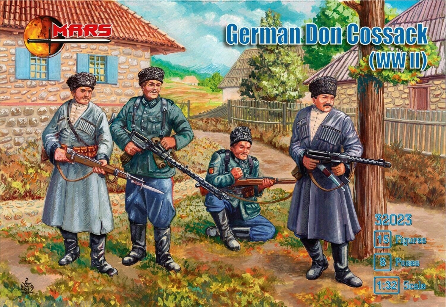 32023MR Фигуры WWII Don Cossacks (German Allies) Mars, 1/32 Mars