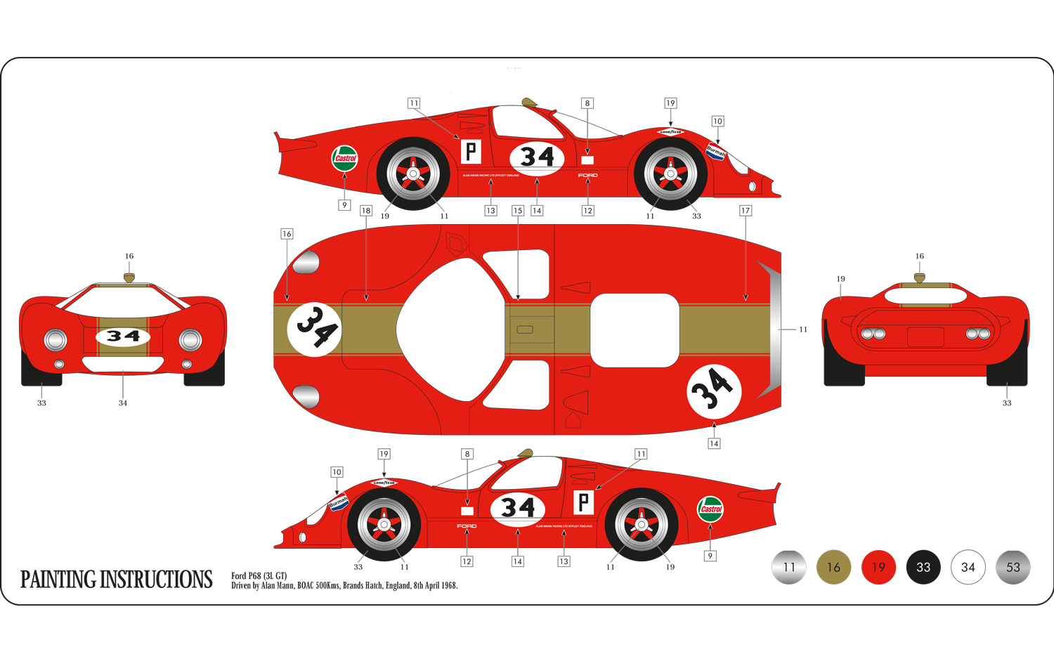 A55308 АВТОМОБИЛЬ Ford 3 Литра GT Airfix