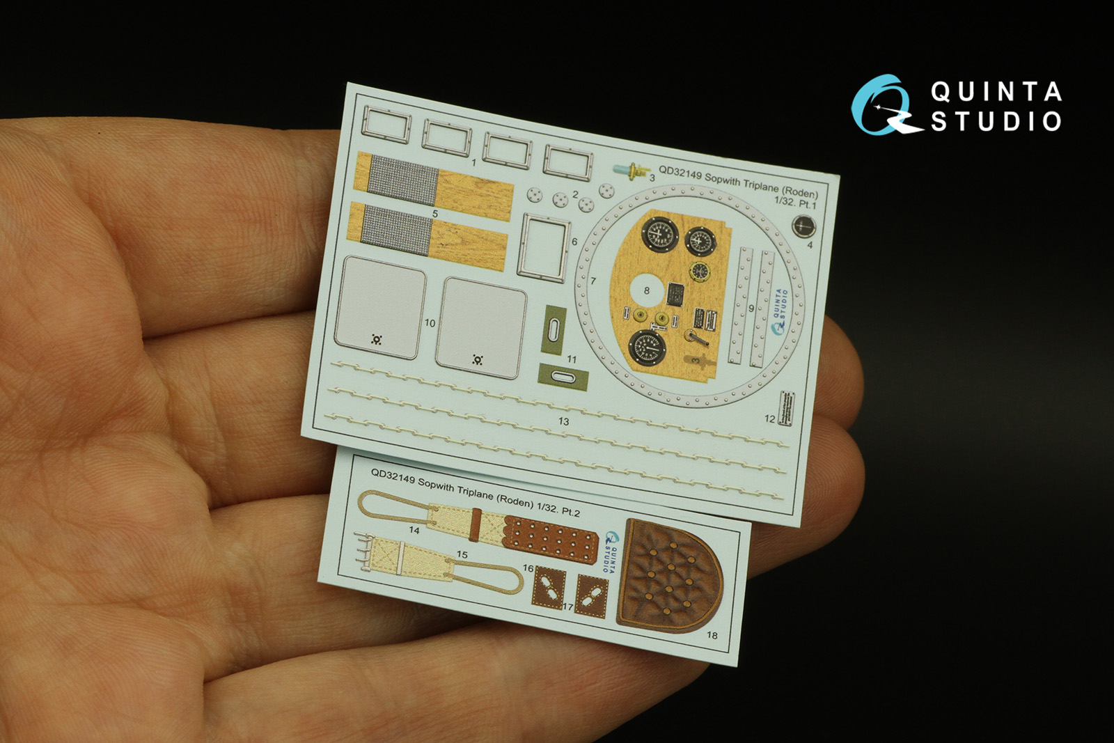 QD32149 3D Декаль интерьера кабины Sopwith Triplane (Roden)