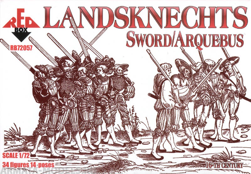 RB72057 Фигуры Landsknechts (Sword/Arquebus) 16th century  Red Box