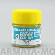 H004  Краска водоразбавляемая художественная т.м. MR.HOBBY  10мл  YELLOW
