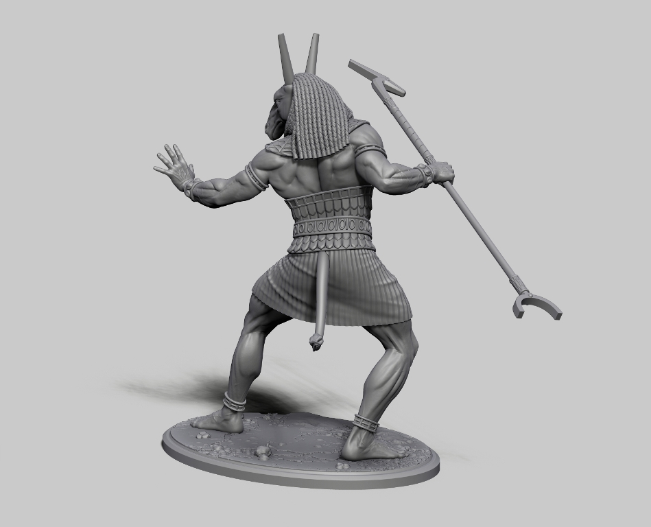 CHM-75020. Египетский бог Сет. 75 мм. Материал - смола. Chronos Miniatures