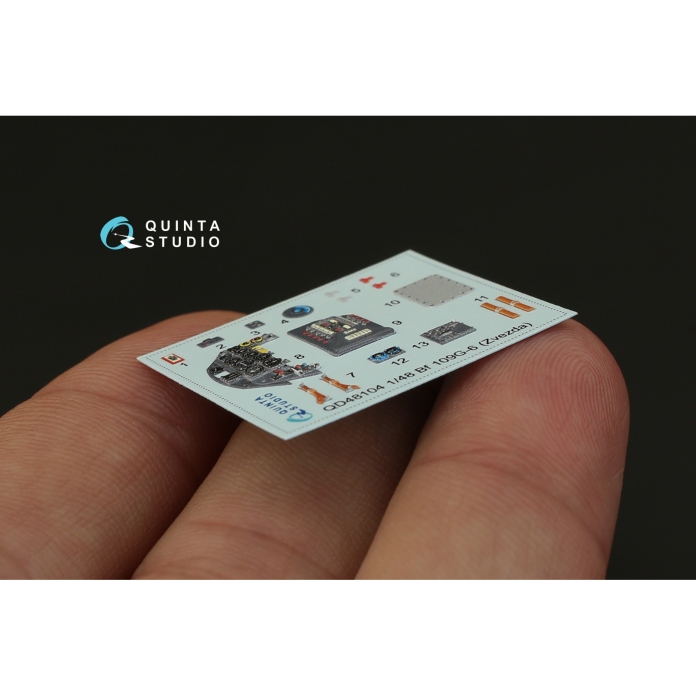 QD48104 1/48 3D Декаль интерьера кабины Bf 109G-6 (для модели Звезда) Quinta Studio