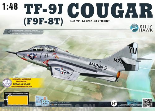 KH80129 Самолет TF-9J (F9F-8T) Cougar Kitty Hawk