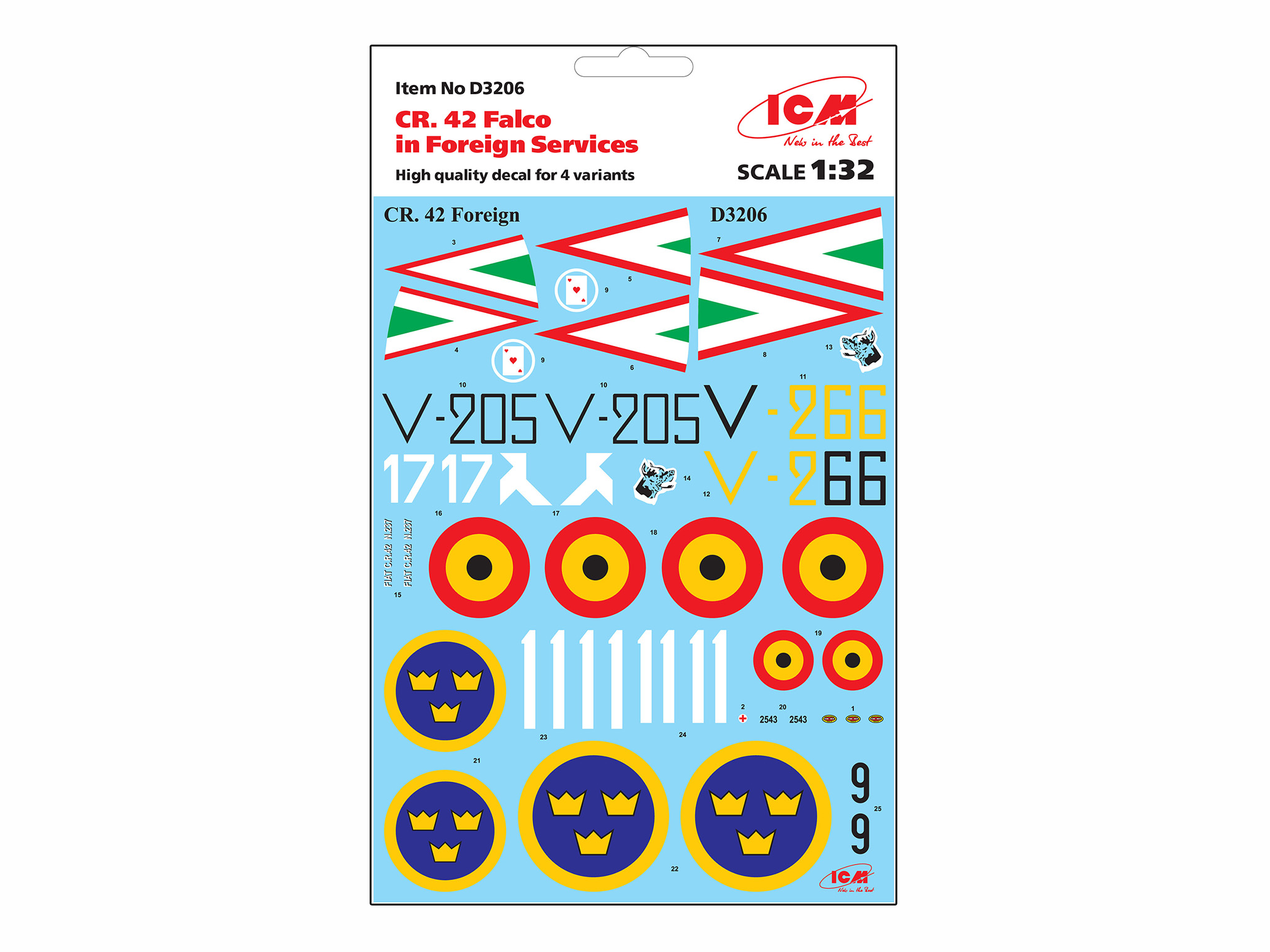 D3206 Декаль CR. 42 Falco на иностранной службе