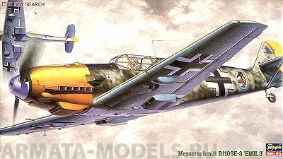 09108 Самолет  Messerschmitt Bf109E-3 Hasegawa