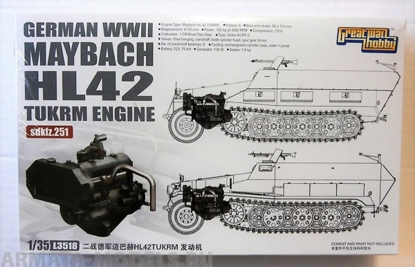 L3518 Сборная модель WWII German Maybach HL42 TUKRM Engine for sdkfz.251 Great Wall