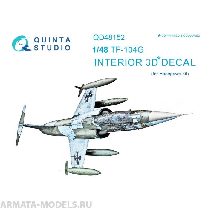 QD48152 3D Декаль интерьера кабины TF-104G (для модели Hasegawa)