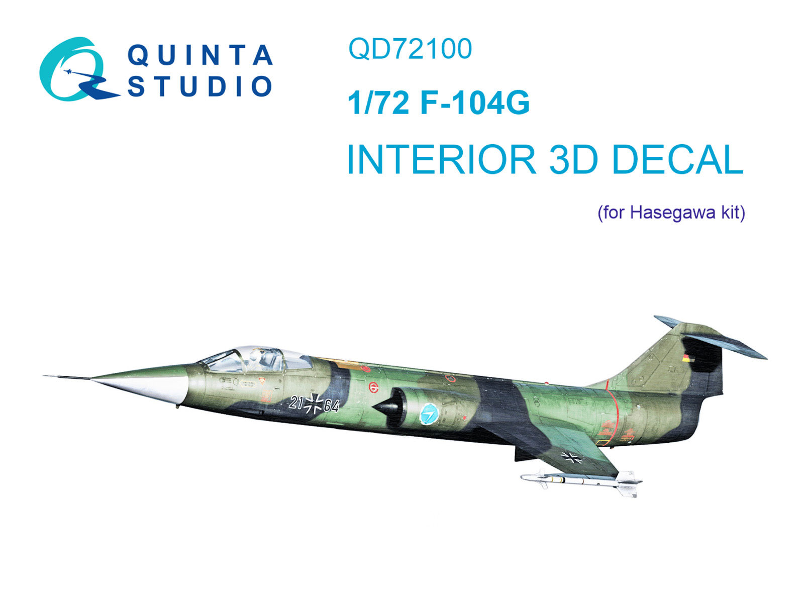 QD72100 3D Декаль интерьера кабины F-104G (Hasegawa)