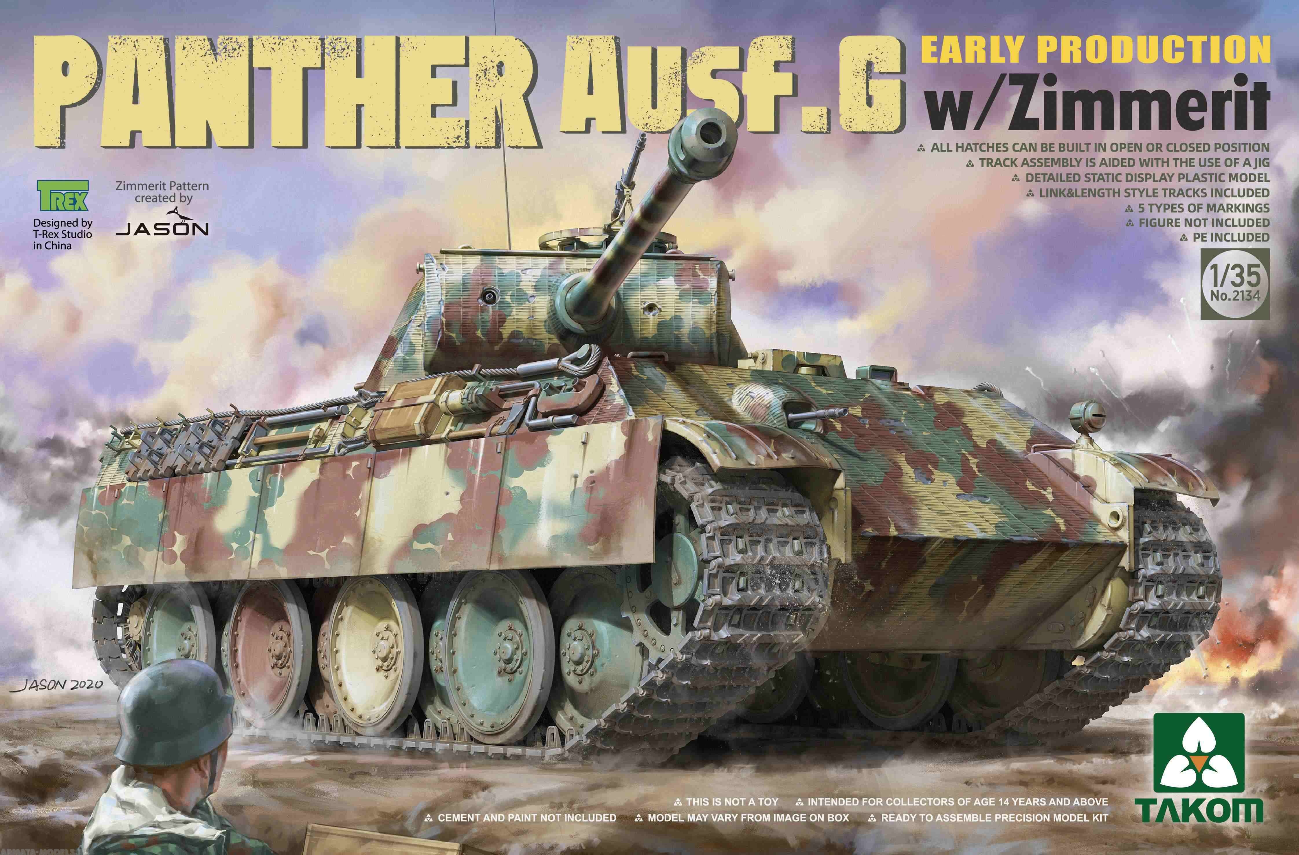 2134T Танк 1/35 Panther Ausf.G Early Production w/Zimmerit Takom