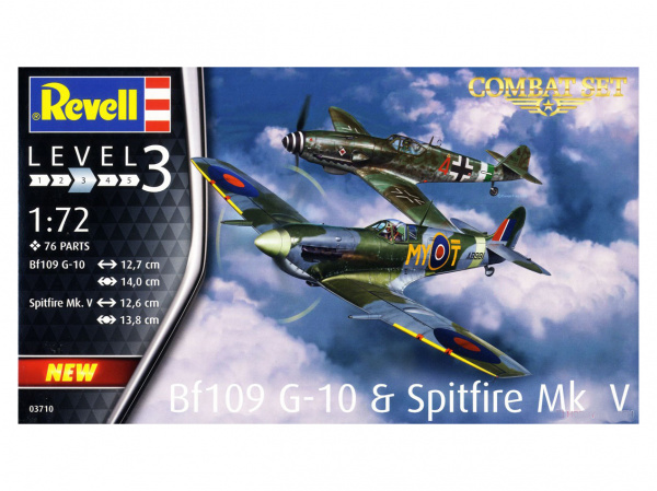 03710RE Combat Set истребитель-низкоплан Bf109G-10 и Спитфайр Mk.V Revell