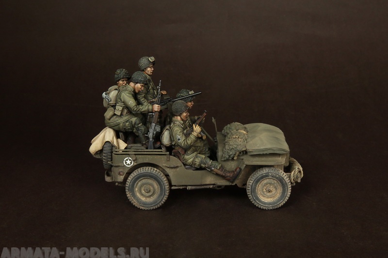 SOGA-18 US Airbornes with sergeant for jeep. Normandy, 1944. SOGA Miniatures